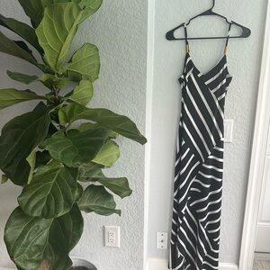 Black and White Striped Maxi Dress